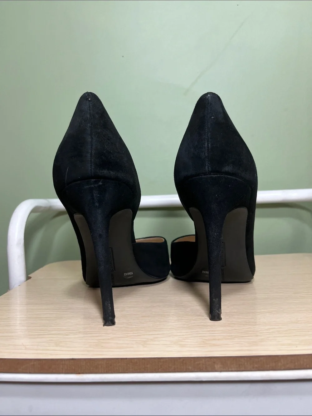 Vince Camuto Black Suede D'Orsay Pointed-Toe Pumps